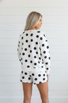 Polka Dot Pullover and Drawstring Shorts Set - KOKOTETE