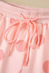 Polka Dot Pullover and Drawstring Shorts Set - KOKOTETE