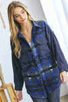 Printed Button Down Long Sleeve Jacket - KOKOTETE