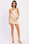PRINTED HALTER SCARF TOP - KOKOTETE