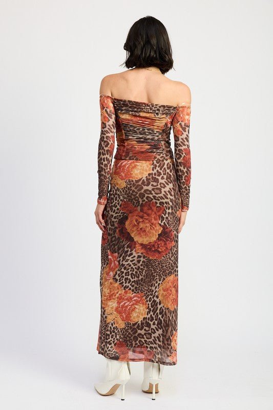PRINTED LEOPARD MAXI SKIRT - KOKOTETE