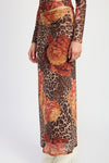 PRINTED LEOPARD MAXI SKIRT - KOKOTETE