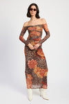 PRINTED LEOPARD MAXI SKIRT - KOKOTETE