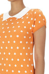 Puffed Cap Sleeve Polka Dot Jacquard Sweater - KOKOTETE