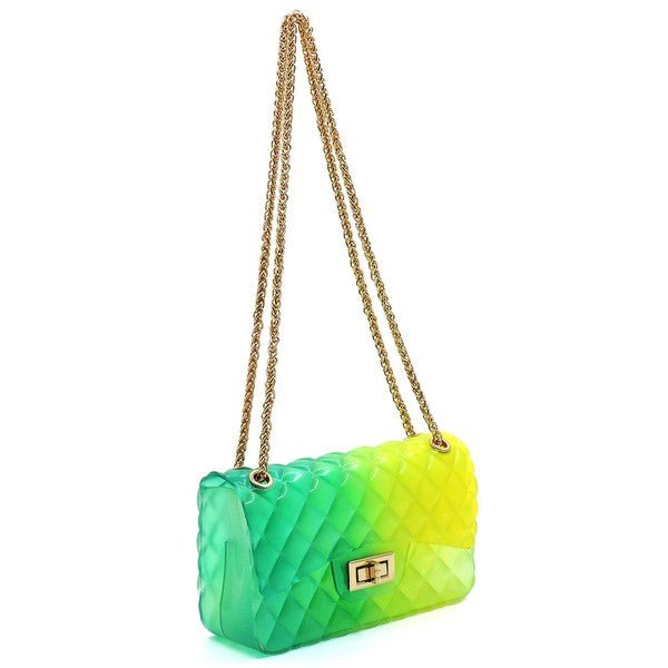 Quilt Embossed Multi Color Jelly Shoulder Bag - KOKOTETE