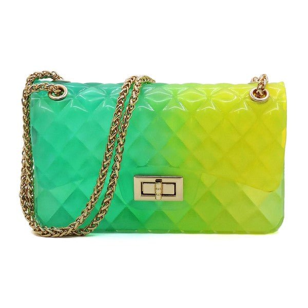 Quilt Embossed Multi Color Jelly Shoulder Bag - KOKOTETE