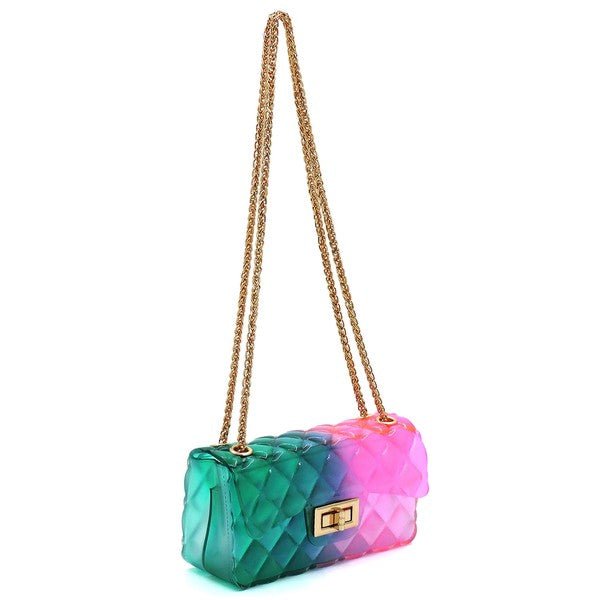 Quilt Embossed Multi Color Jelly Shoulder Bag - KOKOTETE