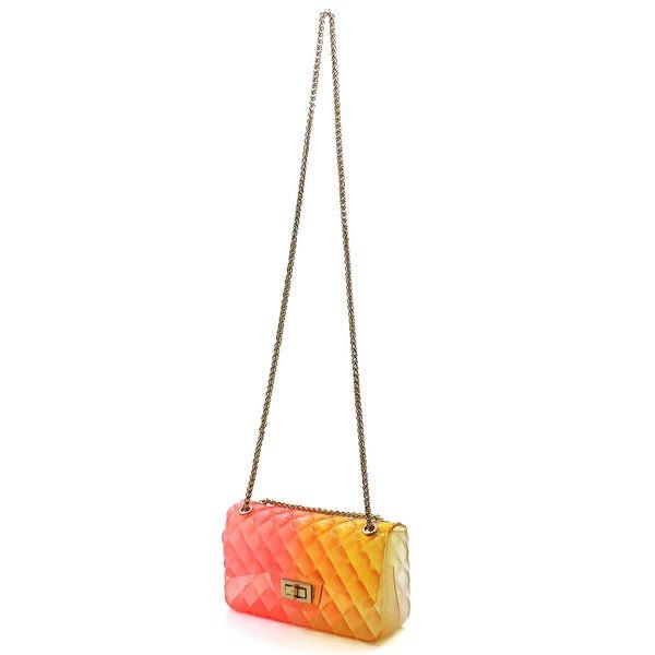 Quilt Embossed Multi Color Jelly Shoulder Bag - KOKOTETE