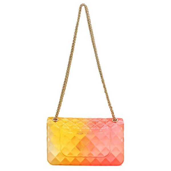 Quilt Embossed Multi Color Jelly Shoulder Bag - KOKOTETE