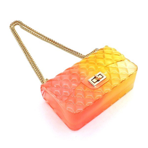 Quilt Embossed Multi Color Jelly Shoulder Bag - KOKOTETE