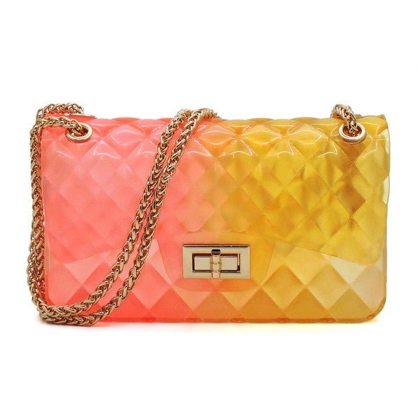 Quilt Embossed Multi Color Jelly Shoulder Bag - KOKOTETE