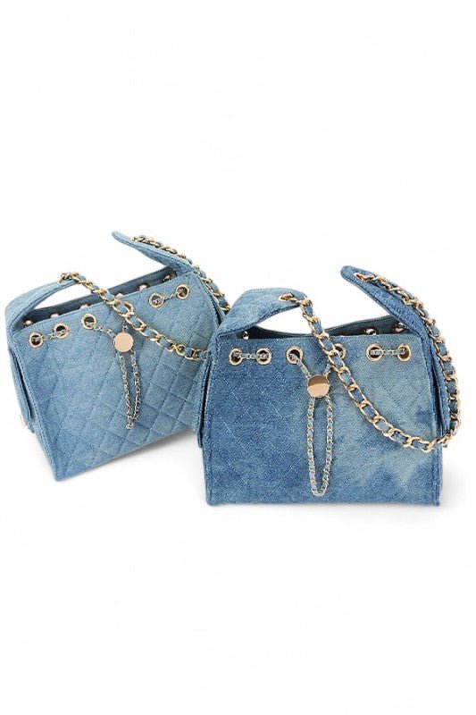 Quilted Denim Fashion Shoulder Bag - KOKOTETE