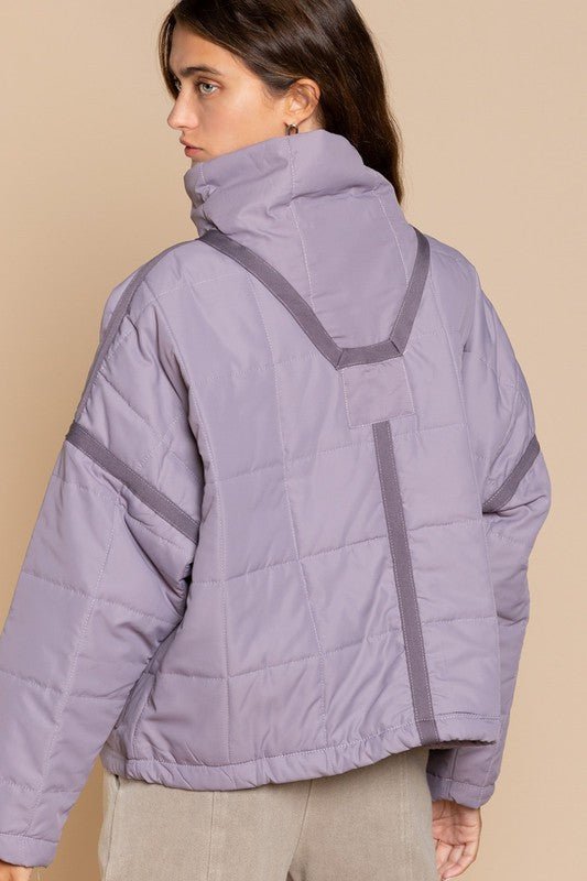 Quilted With Zipper Closure Jacket - KOKOTETE