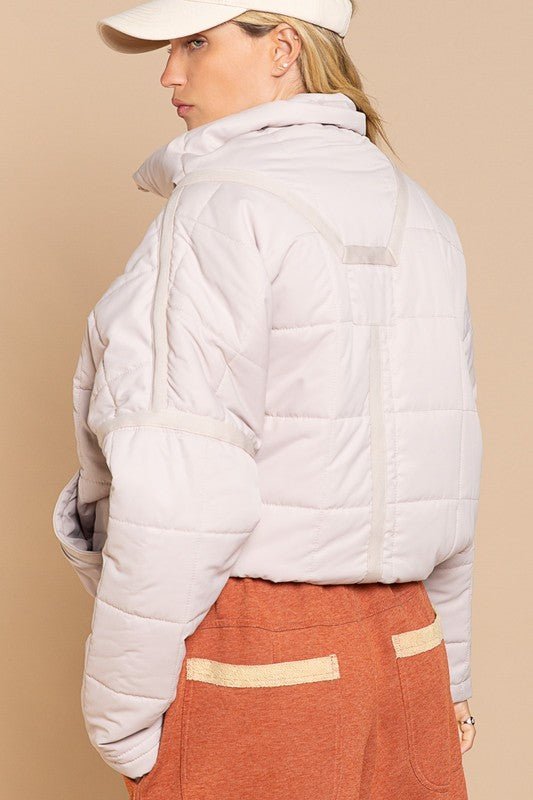 Quilted With Zipper Closure Jacket - KOKOTETE