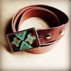 Rectangle Navajo Leather Belt Buckle - KOKOTETE