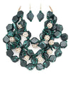 Resin Flower Statement Layer Necklace Set - KOKOTETE