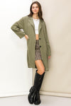 Right Round Button Front Oversized Coat - KOKOTETE