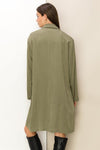 Right Round Button Front Oversized Coat - KOKOTETE