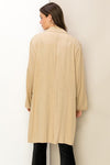 Right Round Button Front Oversized Coat - KOKOTETE