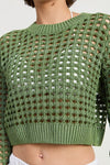 ROUND NECK KNITTED CROP SWEATER TOP - KOKOTETE