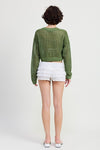 ROUND NECK KNITTED CROP SWEATER TOP - KOKOTETE