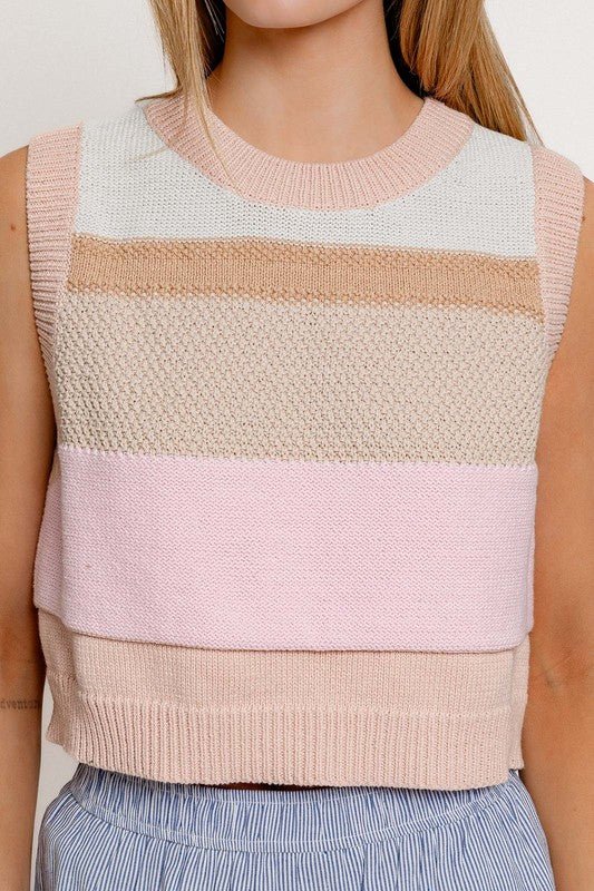Round Neck Sweater Vest - KOKOTETE