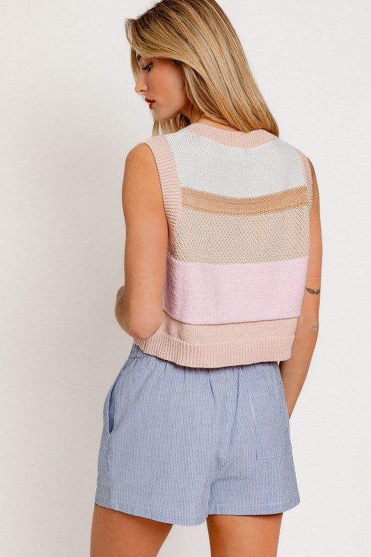 Round Neck Sweater Vest - KOKOTETE