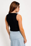 Satin Bow Detail Sleeveless Sweater Top - KOKOTETE