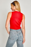 Satin Bow Detail Sleeveless Sweater Top - KOKOTETE