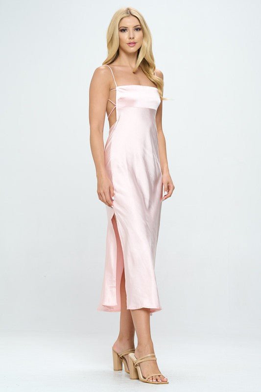 Satin Cami Midi Dress - KOKOTETE