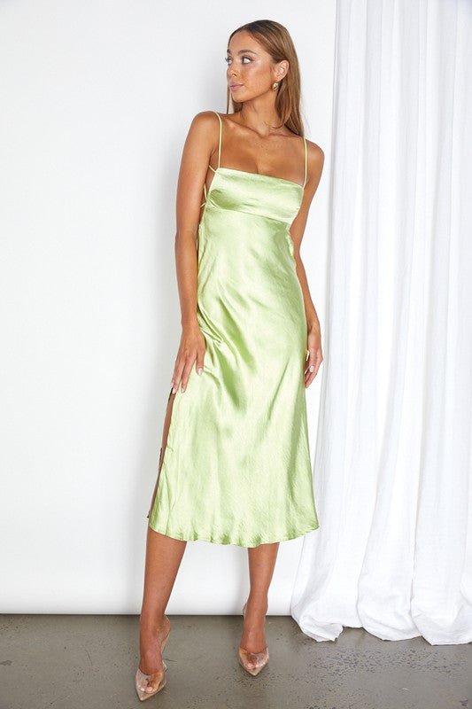 Satin Cami Midi Dress - KOKOTETE