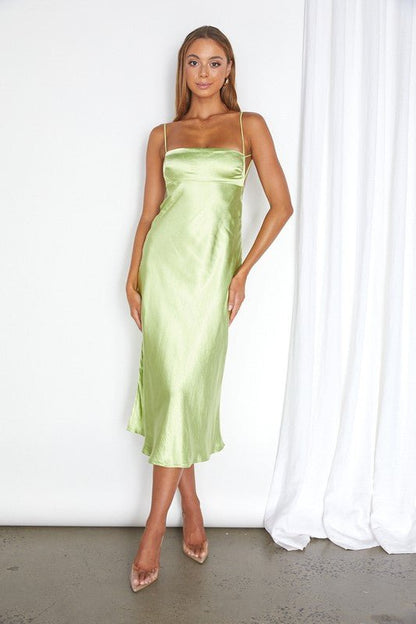 Satin Cami Midi Dress - KOKOTETE