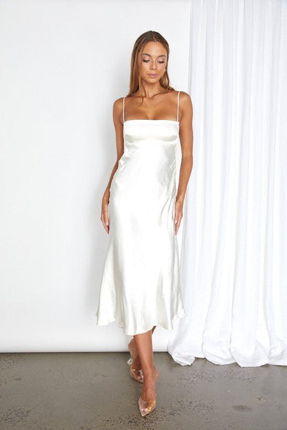 Satin Cami Midi Dress - KOKOTETE