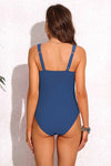Scalloped Cut Out Ruched Maternity Swimsuit - KOKOTETE