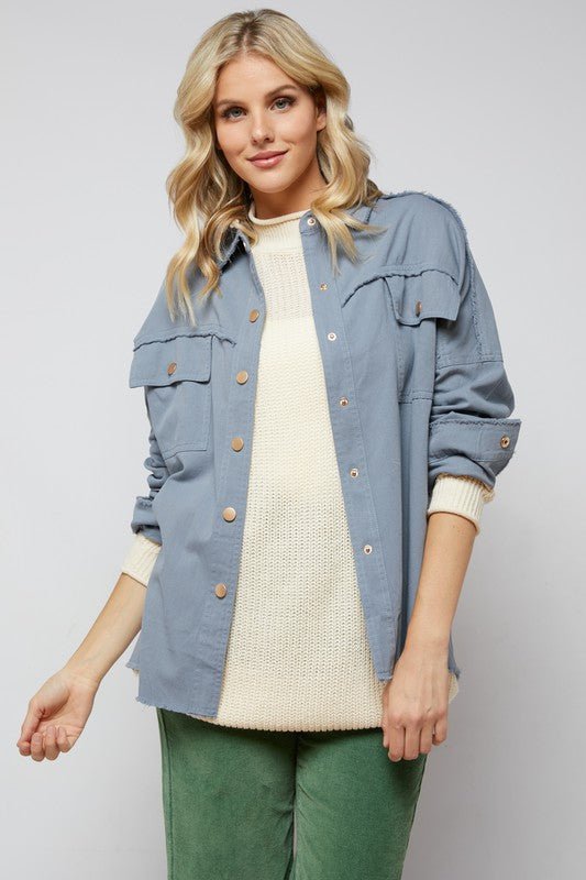 Sequin Long Sleeve Button Down Jacket - KOKOTETE