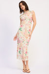 SHEER MESH MERROW SEAM MIDI DRESS - KOKOTETE