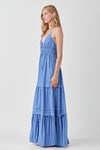 Shirred Folded Detail Maxi Dress - KOKOTETE