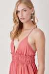 Shirred Folded Detail Maxi Dress - KOKOTETE