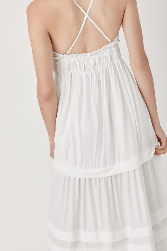 Shirred Folded Detail Maxi Dress - KOKOTETE