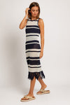 Sleeveless Crochet Effect Sweater Dress - KOKOTETE
