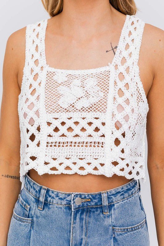 Sleeveless Crochet Top - KOKOTETE