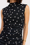 SLEEVELESS MOCK NECK MESH MINI DRESS - KOKOTETE