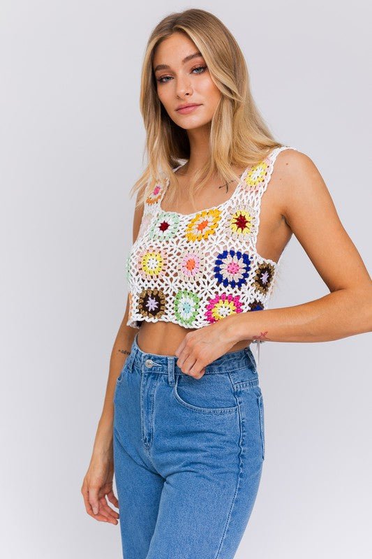 Sleeveless Multi Crochet Top - KOKOTETE