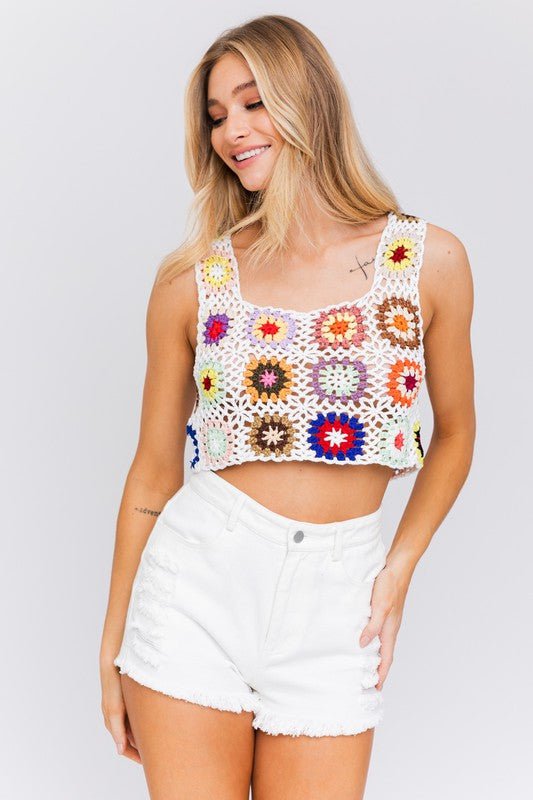 Sleeveless Multi Crochet Top - KOKOTETE