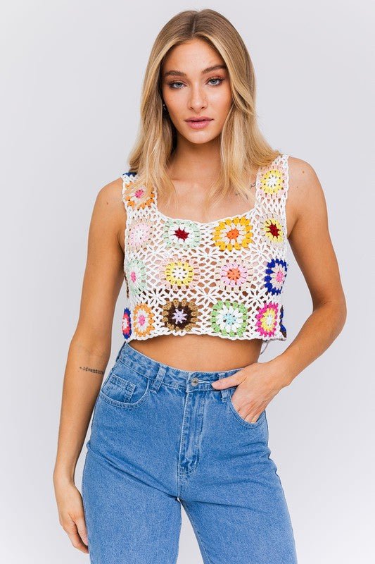 Sleeveless Multi Crochet Top - KOKOTETE