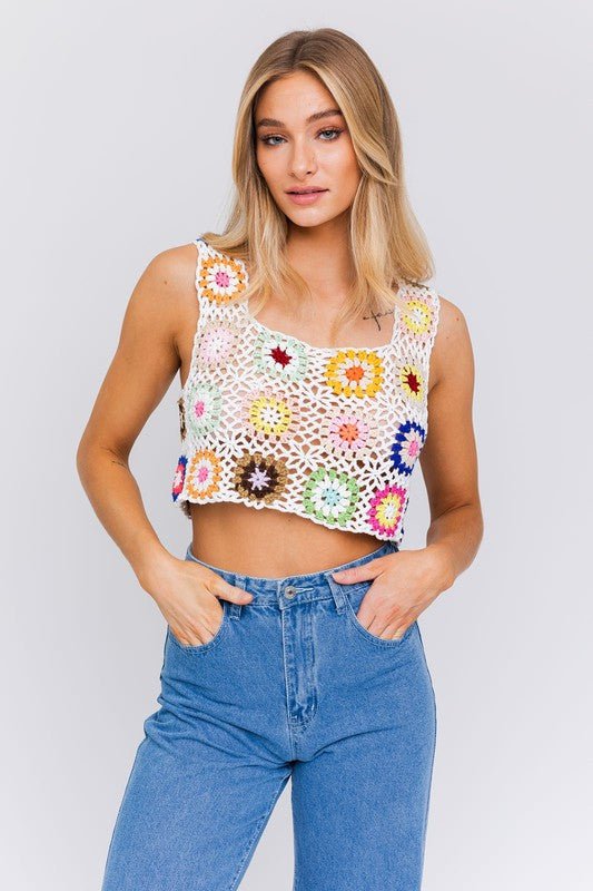 Sleeveless Multi Crochet Top - KOKOTETE