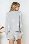 Soft Long Sleeve Star Print Top and Short Set - KOKOTETE