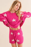 Soft Long Sleeve Star Print Top and Short Set - KOKOTETE