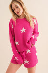 Soft Long Sleeve Star Print Top and Short Set - KOKOTETE