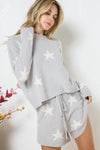 Soft Long Sleeve Star Print Top and Short Set - KOKOTETE